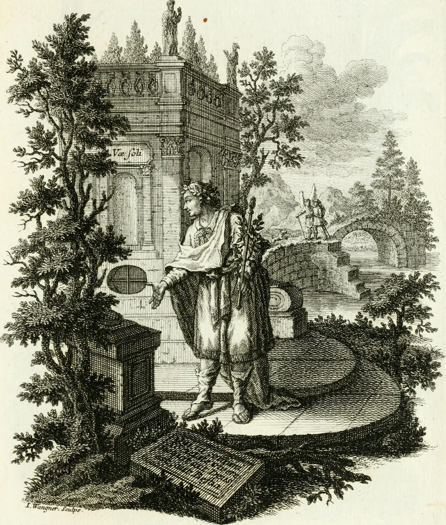 An illustration from Pars I. des berühmten italiänische[n] Ritters Caesaris Ripae, allerley Künsten und Wissenschafften dienlicher Sinnbildern und Gedancken : welchen jedesmahlen eine hierzu taugliche Historia oder Gleichnis beÿgefüget, 1758, leaf 278