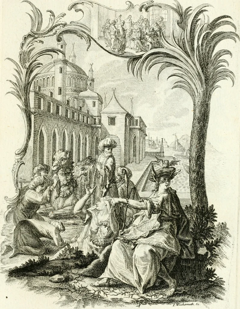 An illustration from Pars I. des berühmten italiänische[n] Ritters Caesaris Ripae, allerley Künsten und Wissenschafften dienlicher Sinnbildern und Gedancken : welchen jedesmahlen eine hierzu taugliche Historia oder Gleichnis beÿgefüget, 1758, leaf 280