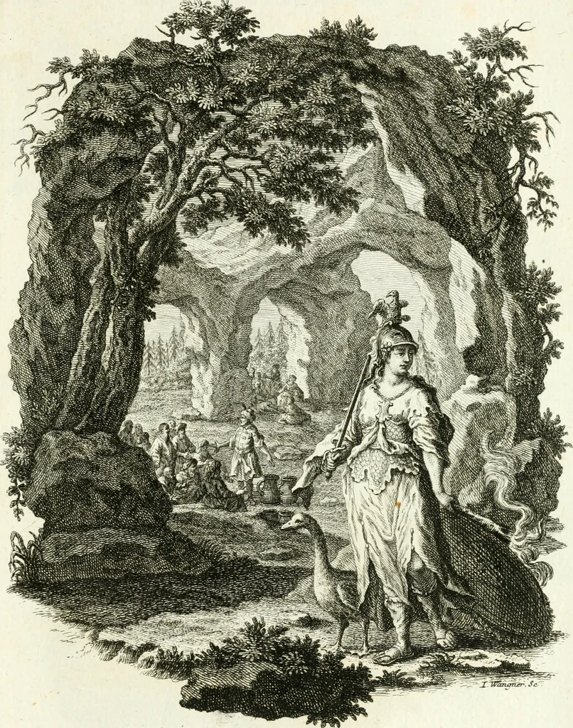 An illustration from Pars I. des berühmten italiänische[n] Ritters Caesaris Ripae, allerley Künsten und Wissenschafften dienlicher Sinnbildern und Gedancken : welchen jedesmahlen eine hierzu taugliche Historia oder Gleichnis beÿgefüget, 1758, leaf 304