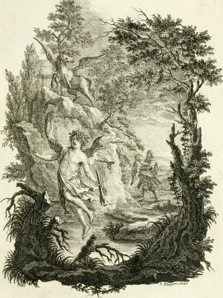 An illustration from Pars I. des berühmten italiänische[n] Ritters Caesaris Ripae, allerley Künsten und Wissenschafften dienlicher Sinnbildern und Gedancken : welchen jedesmahlen eine hierzu taugliche Historia oder Gleichnis beÿgefüget, 1758, leaf 32
