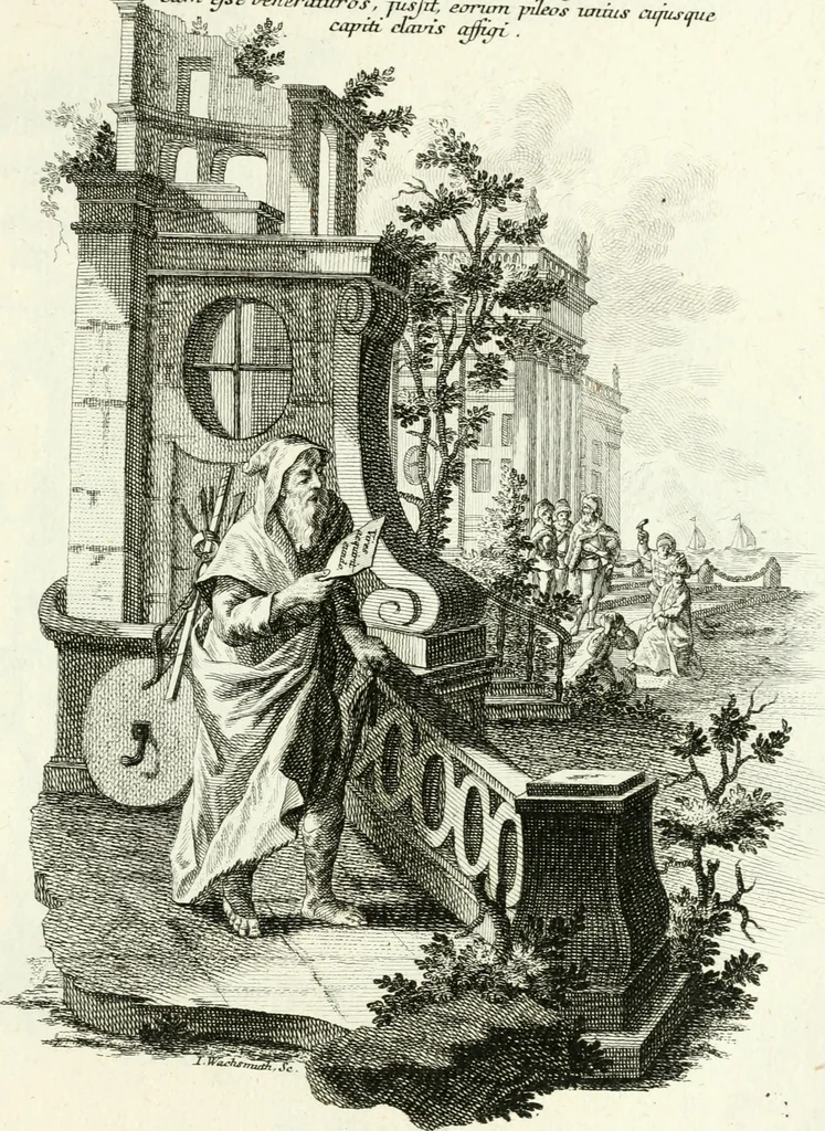 An illustration from Pars I. des berühmten italiänische[n] Ritters Caesaris Ripae, allerley Künsten und Wissenschafften dienlicher Sinnbildern und Gedancken : welchen jedesmahlen eine hierzu taugliche Historia oder Gleichnis beÿgefüget, 1758, leaf 324