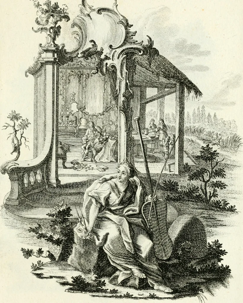 An illustration from Pars I. des berühmten italiänische[n] Ritters Caesaris Ripae, allerley Künsten und Wissenschafften dienlicher Sinnbildern und Gedancken : welchen jedesmahlen eine hierzu taugliche Historia oder Gleichnis beÿgefüget, 1758, leaf 328