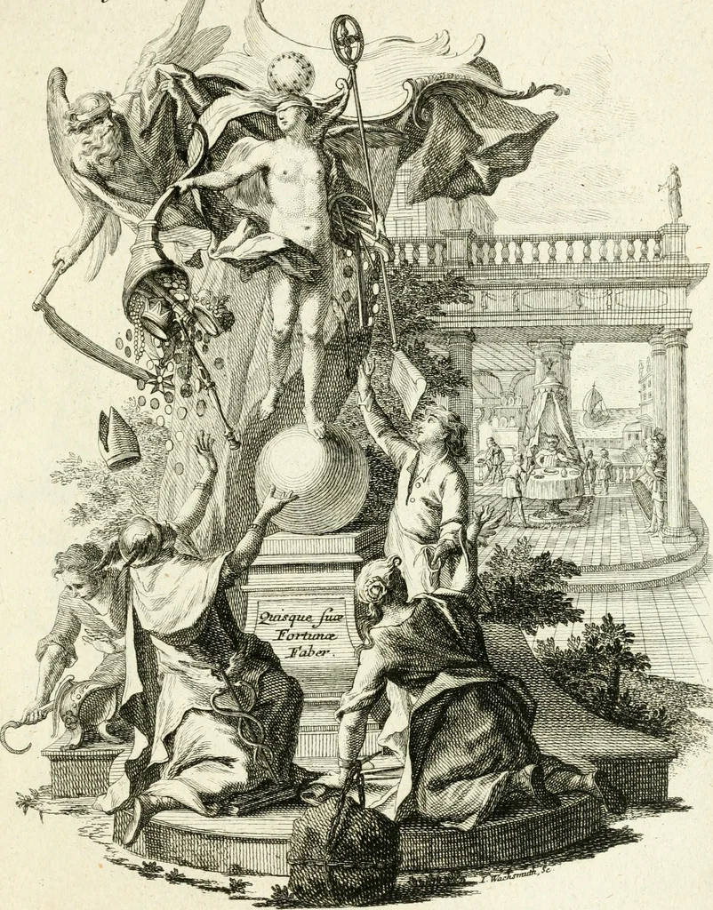 An illustration from Pars I. des berühmten italiänische[n] Ritters Caesaris Ripae, allerley Künsten und Wissenschafften dienlicher Sinnbildern und Gedancken : welchen jedesmahlen eine hierzu taugliche Historia oder Gleichnis beÿgefüget, 1758, leaf 336