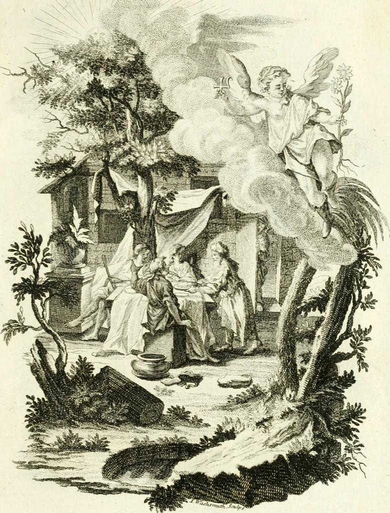 An illustration from Pars I. des berühmten italiänische[n] Ritters Caesaris Ripae, allerley Künsten und Wissenschafften dienlicher Sinnbildern und Gedancken : welchen jedesmahlen eine hierzu taugliche Historia oder Gleichnis beÿgefüget, 1758, leaf 34