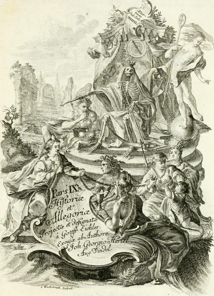 An illustration from Pars I. des berühmten italiänische[n] Ritters Caesaris Ripae, allerley Künsten und Wissenschafften dienlicher Sinnbildern und Gedancken : welchen jedesmahlen eine hierzu taugliche Historia oder Gleichnis beÿgefüget, 1758, leaf 356