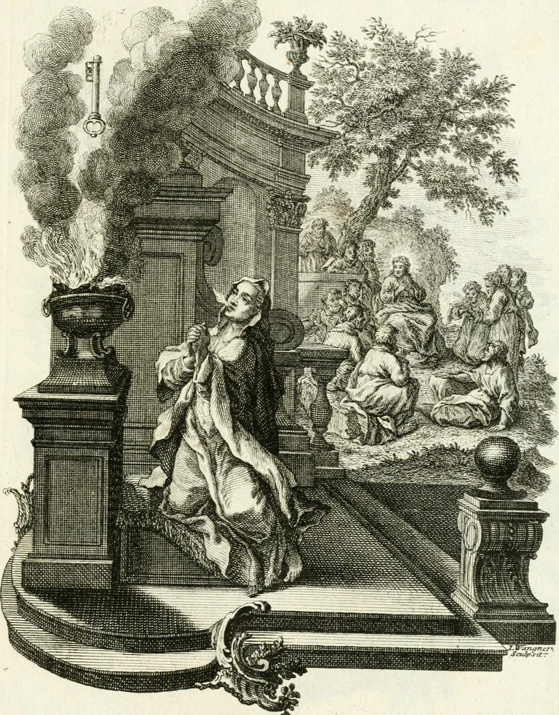 An illustration from Pars I. des berühmten italiänische[n] Ritters Caesaris Ripae, allerley Künsten und Wissenschafften dienlicher Sinnbildern und Gedancken : welchen jedesmahlen eine hierzu taugliche Historia oder Gleichnis beÿgefüget, 1758, leaf 382