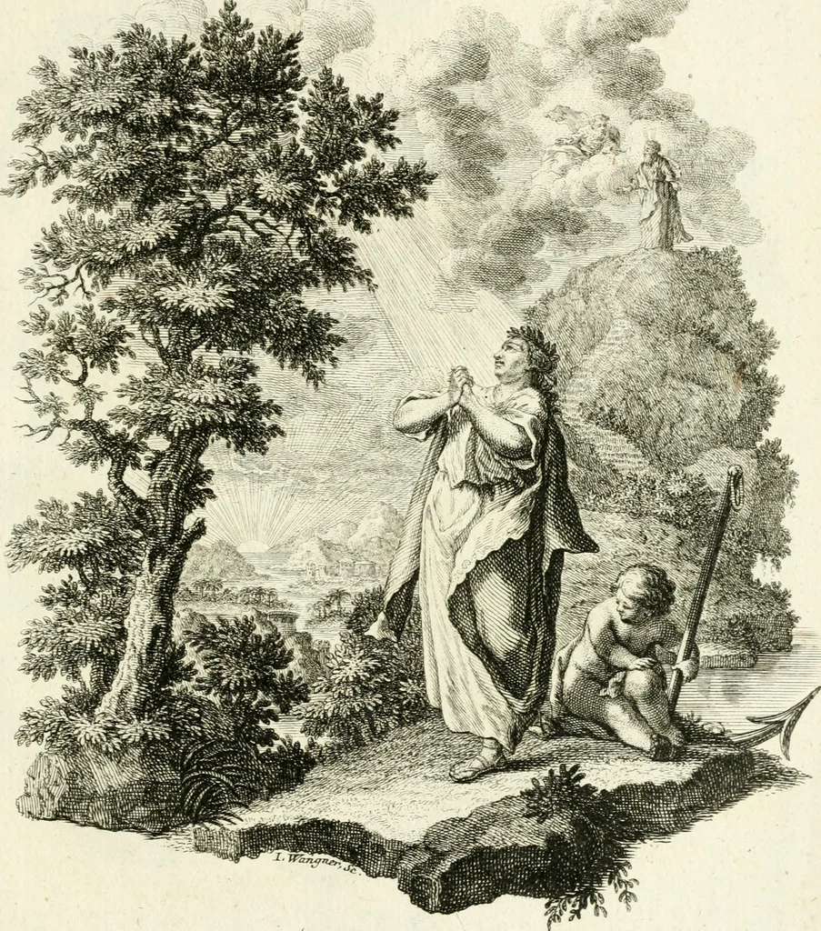 An illustration from Pars I. des berühmten italiänische[n] Ritters Caesaris Ripae, allerley Künsten und Wissenschafften dienlicher Sinnbildern und Gedancken : welchen jedesmahlen eine hierzu taugliche Historia oder Gleichnis beÿgefüget, 1758, leaf 384
