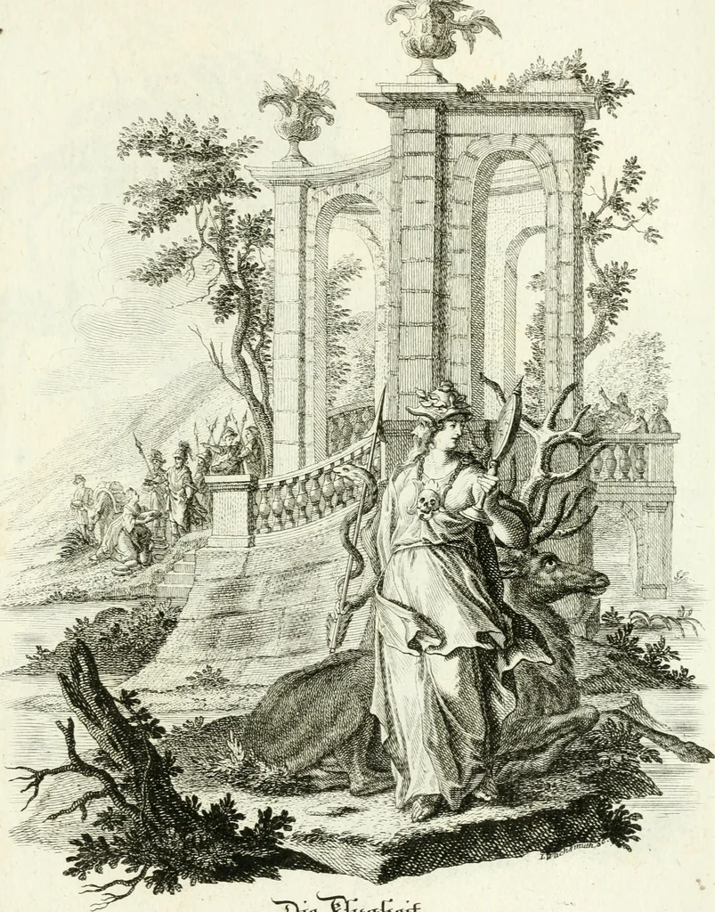 An illustration from Pars I. des berühmten italiänische[n] Ritters Caesaris Ripae, allerley Künsten und Wissenschafften dienlicher Sinnbildern und Gedancken : welchen jedesmahlen eine hierzu taugliche Historia oder Gleichnis beÿgefüget, 1758, leaf 392