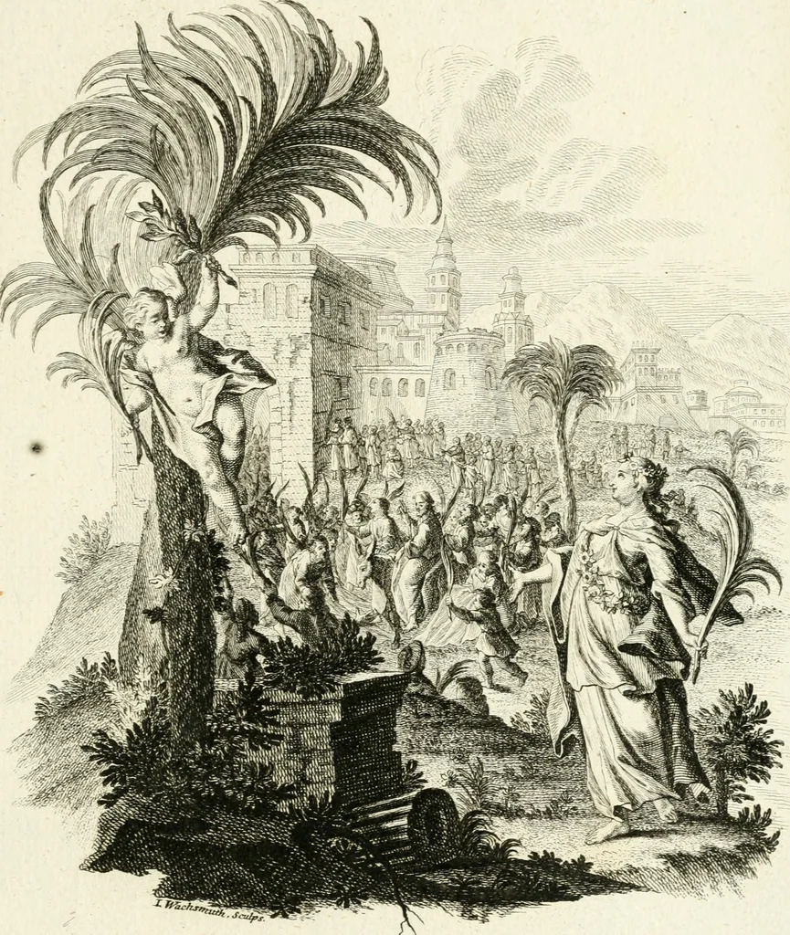 An illustration from Pars I. des berühmten italiänische[n] Ritters Caesaris Ripae, allerley Künsten und Wissenschafften dienlicher Sinnbildern und Gedancken : welchen jedesmahlen eine hierzu taugliche Historia oder Gleichnis beÿgefüget, 1758, leaf 394