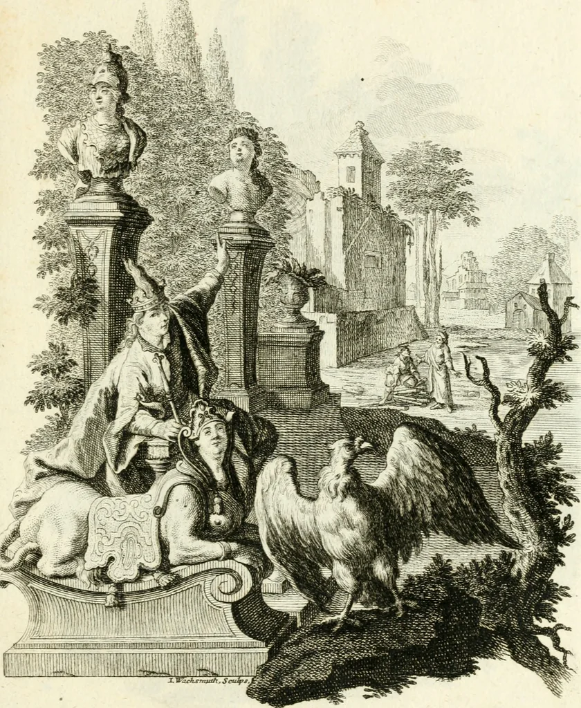 An illustration from Pars I. des berühmten italiänische[n] Ritters Caesaris Ripae, allerley Künsten und Wissenschafften dienlicher Sinnbildern und Gedancken : welchen jedesmahlen eine hierzu taugliche Historia oder Gleichnis beÿgefüget, 1758, leaf 402