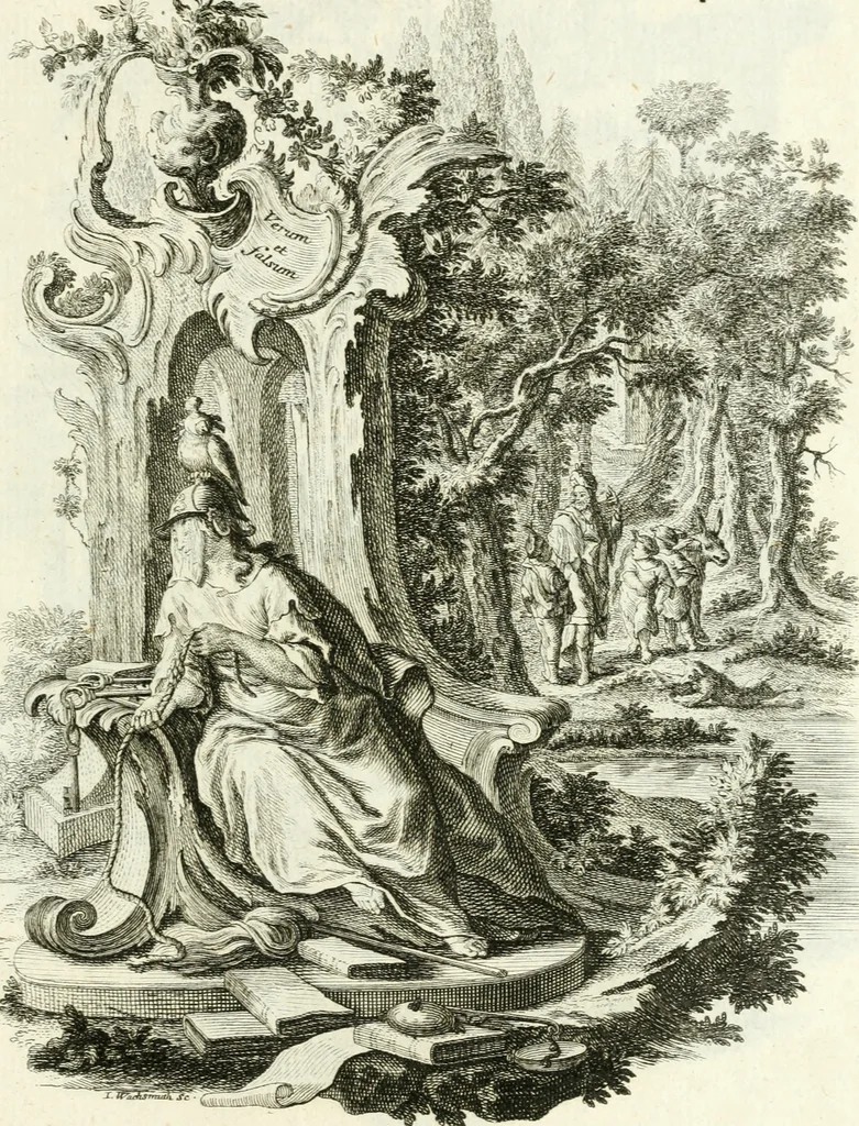 An illustration from Pars I. des berühmten italiänische[n] Ritters Caesaris Ripae, allerley Künsten und Wissenschafften dienlicher Sinnbildern und Gedancken : welchen jedesmahlen eine hierzu taugliche Historia oder Gleichnis beÿgefüget, 1758, leaf 406