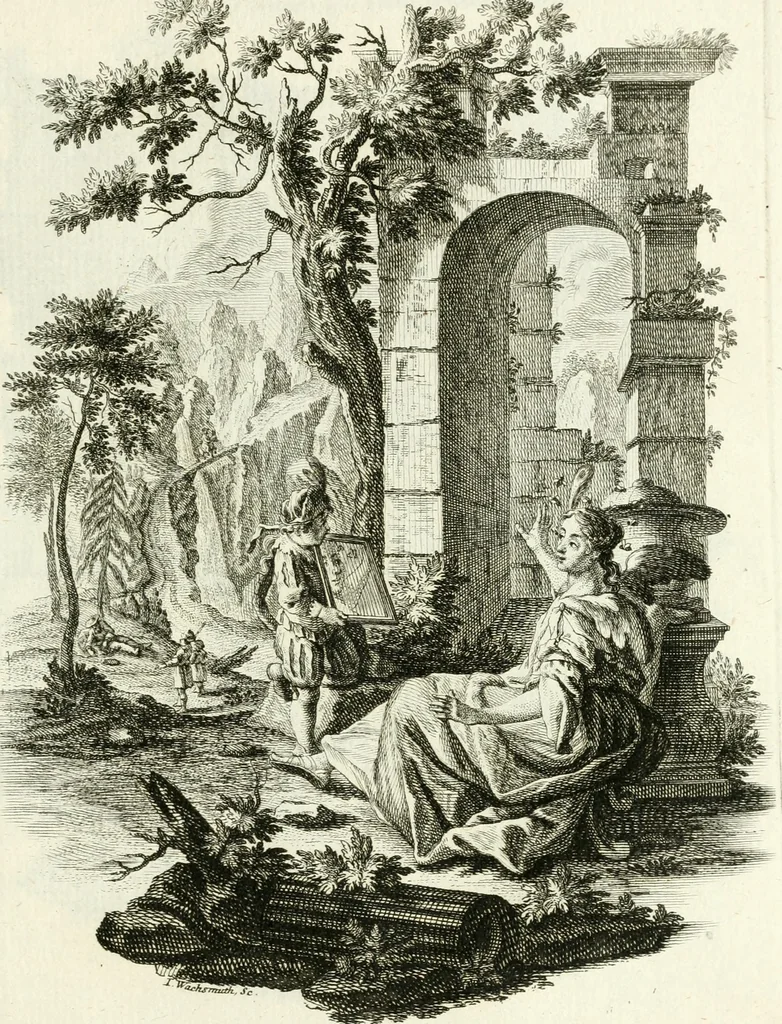 An illustration from Pars I. des berühmten italiänische[n] Ritters Caesaris Ripae, allerley Künsten und Wissenschafften dienlicher Sinnbildern und Gedancken : welchen jedesmahlen eine hierzu taugliche Historia oder Gleichnis beÿgefüget, 1758, leaf 408