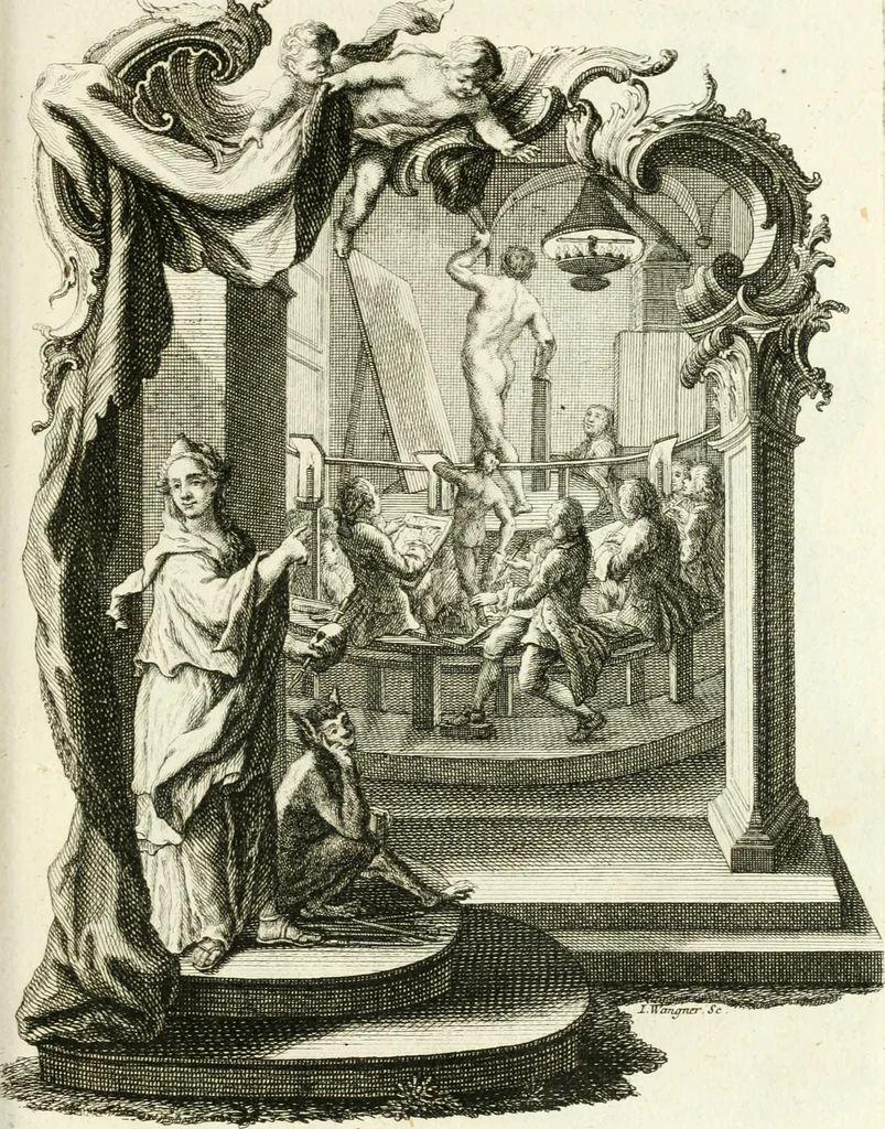 An illustration from Pars I. des berühmten italiänische[n] Ritters Caesaris Ripae, allerley Künsten und Wissenschafften dienlicher Sinnbildern und Gedancken : welchen jedesmahlen eine hierzu taugliche Historia oder Gleichnis beÿgefüget, 1758, leaf 418