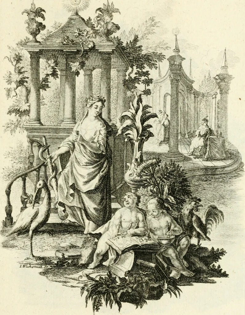 An illustration from Pars I. des berühmten italiänische[n] Ritters Caesaris Ripae, allerley Künsten und Wissenschafften dienlicher Sinnbildern und Gedancken : welchen jedesmahlen eine hierzu taugliche Historia oder Gleichnis beÿgefüget, 1758, leaf 424