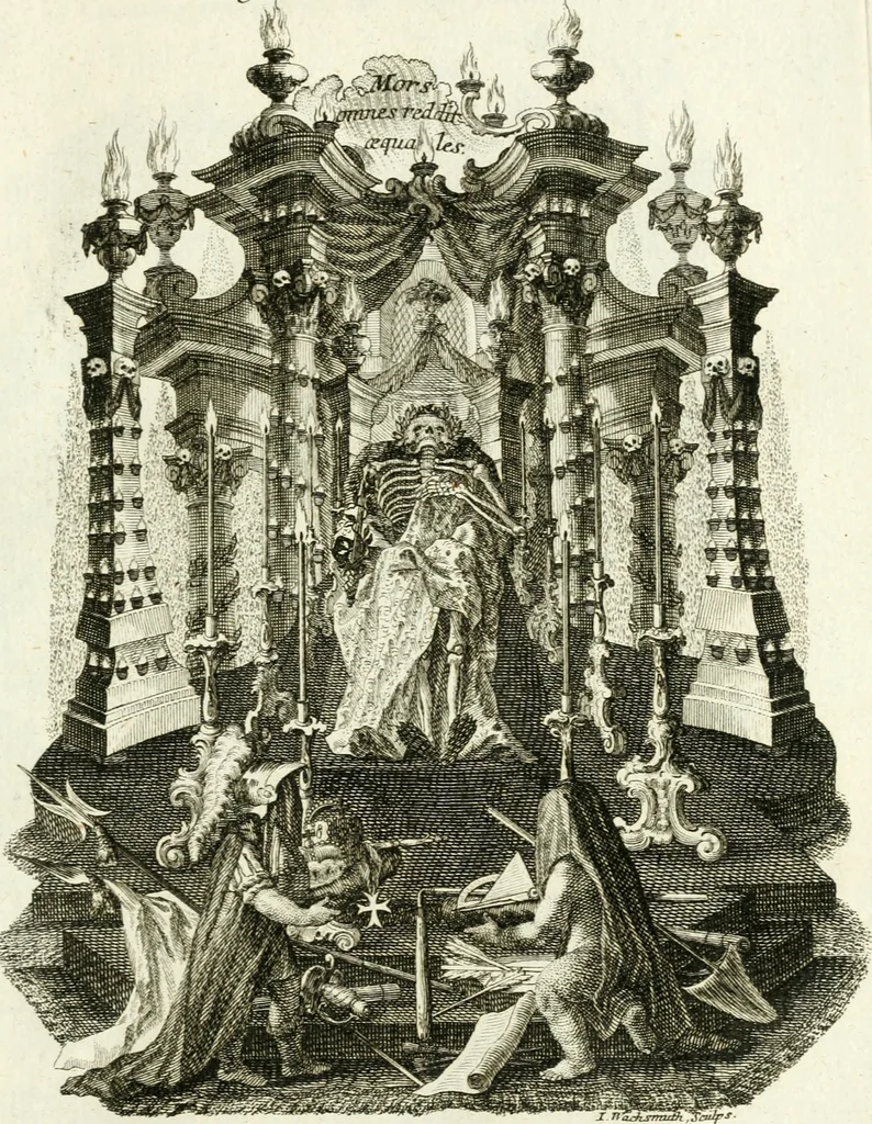 An illustration from Pars I. des berühmten italiänische[n] Ritters Caesaris Ripae, allerley Künsten und Wissenschafften dienlicher Sinnbildern und Gedancken : welchen jedesmahlen eine hierzu taugliche Historia oder Gleichnis beÿgefüget, 1758, leaf 44