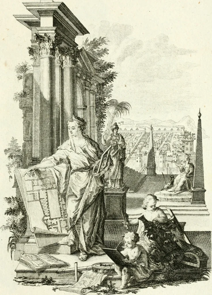 An illustration from Pars I. des berühmten italiänische[n] Ritters Caesaris Ripae, allerley Künsten und Wissenschafften dienlicher Sinnbildern und Gedancken : welchen jedesmahlen eine hierzu taugliche Historia oder Gleichnis beÿgefüget, 1758, leaf 58
