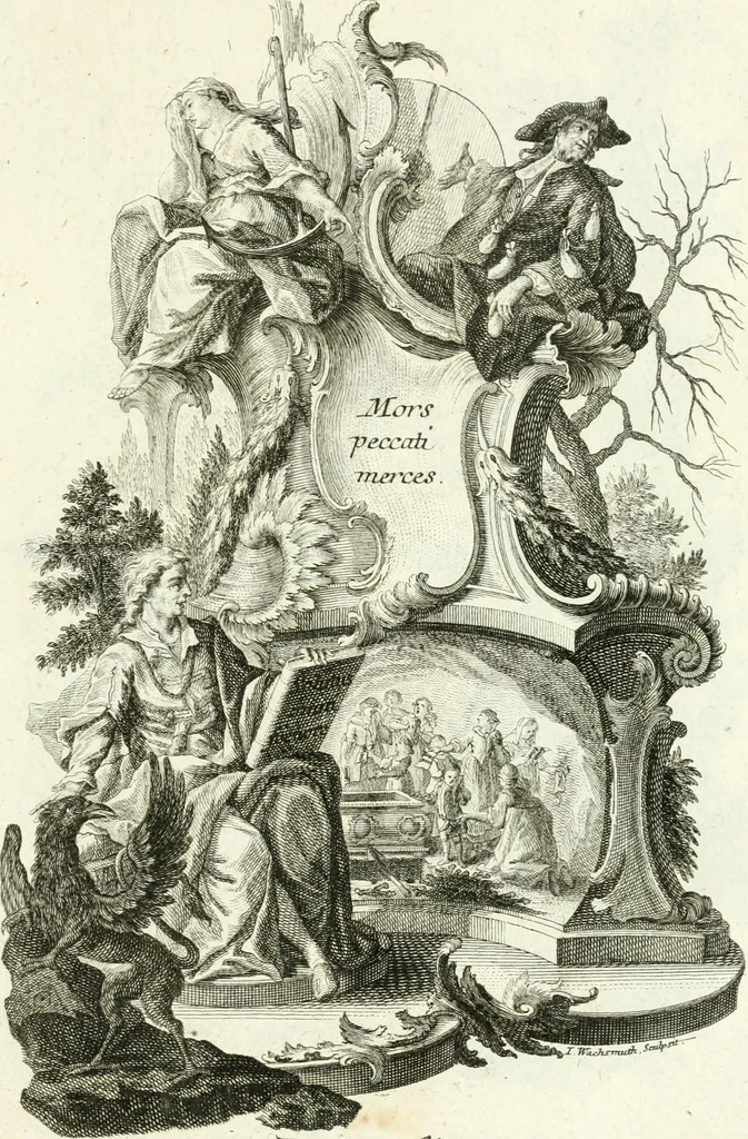 An illustration from Pars I. des berühmten italiänische[n] Ritters Caesaris Ripae, allerley Künsten und Wissenschafften dienlicher Sinnbildern und Gedancken : welchen jedesmahlen eine hierzu taugliche Historia oder Gleichnis beÿgefüget, 1758, leaf 74