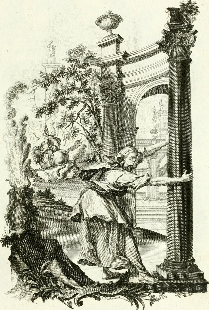An illustration from Pars I. des berühmten italiänische[n] Ritters Caesaris Ripae, allerley Künsten und Wissenschafften dienlicher Sinnbildern und Gedancken : welchen jedesmahlen eine hierzu taugliche Historia oder Gleichnis beÿgefüget, 1758, leaf 80