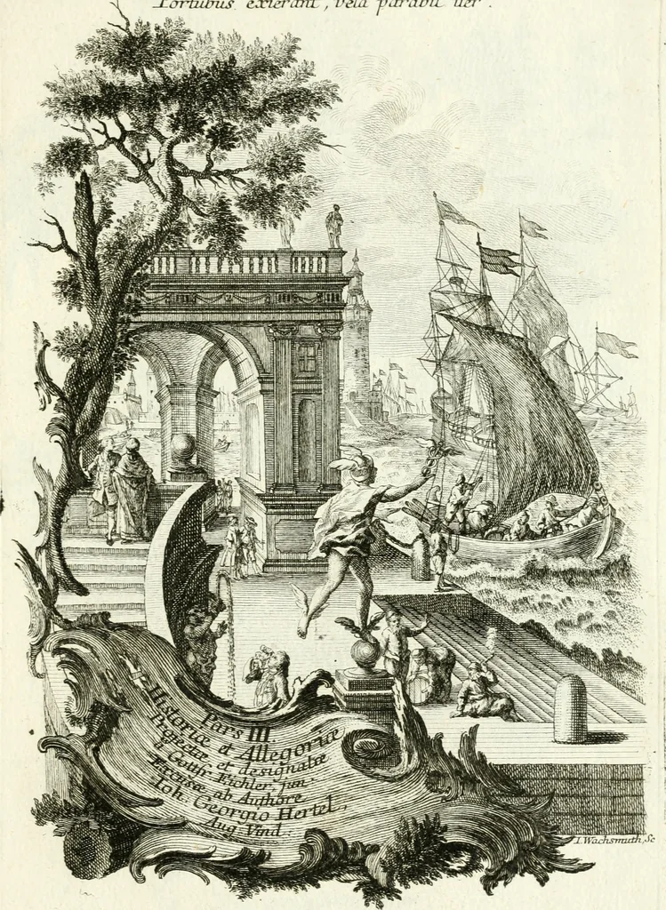An illustration from Pars I. des berühmten italiänische[n] Ritters Caesaris Ripae, allerley Künsten und Wissenschafften dienlicher Sinnbildern und Gedancken : welchen jedesmahlen eine hierzu taugliche Historia oder Gleichnis beÿgefüget, 1758, leaf 94