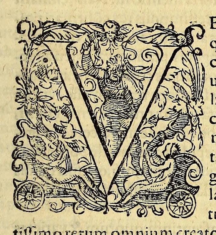 An illustration from Pars quarta Indiae Orientalis: qua primum varij generis animalia, fructus, arbores: item, aromata seu species & materialia: similiter & margarita seu vniones, ac gemmarum species pleraeq[ue]; sicut in India tum effodiantur, tum generentur; quo itidem in censu, pretio & appellatione sint, accuratè describuntur. : Per Ioannem Hugonem Lintschotanum, & nonnullos alios. Descriptioni huic adiectae nonnullibi sunt annotationes clariss. Dn. Bernhardi Paludani Doct. apud Enckhusanos Medici, apprimè vtiles & eruditae. Secundo: nouissima Hollandorum in Indiam Orientalem nauigatio, ad veris anni 1598. introitum suscepta, & quatuor exinde reducibus nauibus mense Iulio An. 1599. confecta, exponitur., 1601, leaf 9