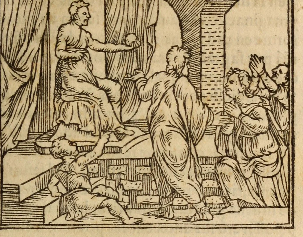 An illustration from Parte primera de la Chronica del Perv : qve tracta la demarcacion de sus prouincias, la descripcion dellas, las fundaciones de las nueuas ciudades, los ritos y costumbres delos Indios, y otras cosas estrañas dignas de ser sabidas, 1554, leaf 291