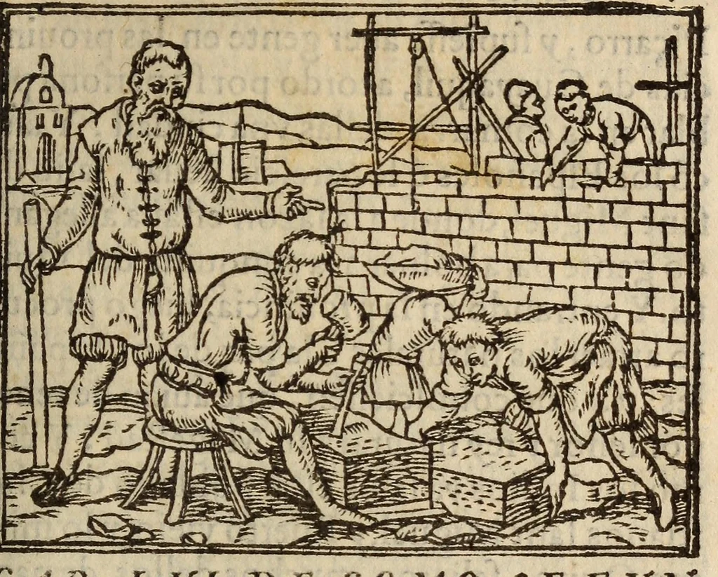 An illustration from Parte primera de la Chronica del Perv : qve tracta la demarcacion de sus prouincias, la descripcion dellas, las fundaciones de las nueuas ciudades, los ritos y costumbres delos Indios, y otras cosas estrañas dignas de ser sabidas, 1554, leaf 321