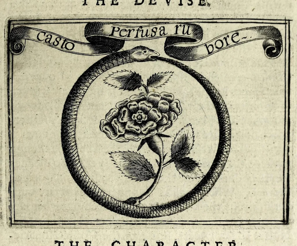 An illustration from Partheneia sacra, or, The mysterious and delicious garden of the sacred Parthenes : symbolically set forth and enriched with pious devises and emblemes for the entertainment of deuout soules, contriued al to the honour of the incomparable Virgin Marie, Mother of God, for the pleasure and deuotion especially of the parthenian sodalitie of her Immaculate Conception, 1633, leaf 39