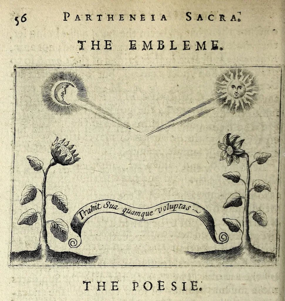 An illustration from Partheneia sacra, or, The mysterious and delicious garden of the sacred Parthenes : symbolically set forth and enriched with pious devises and emblemes for the entertainment of deuout soules, contriued al to the honour of the incomparable Virgin Marie, Mother of God, for the pleasure and deuotion especially of the parthenian sodalitie of her Immaculate Conception, 1633, leaf 78
