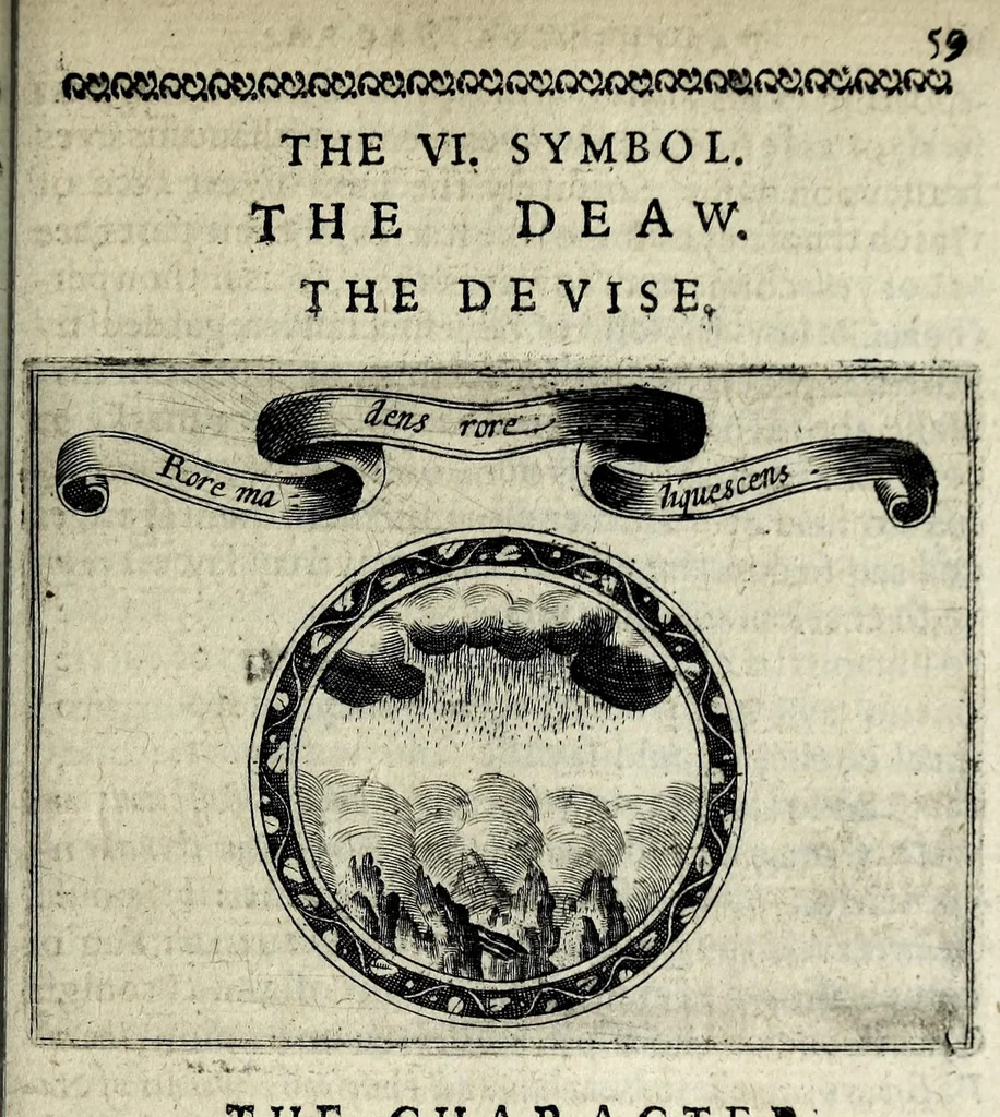 An illustration from Partheneia sacra, or, The mysterious and delicious garden of the sacred Parthenes : symbolically set forth and enriched with pious devises and emblemes for the entertainment of deuout soules, contriued al to the honour of the incomparable Virgin Marie, Mother of God, for the pleasure and deuotion especially of the parthenian sodalitie of her Immaculate Conception, 1633, leaf 81