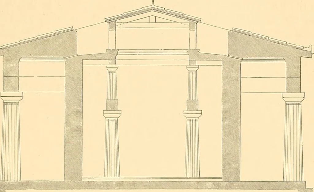 An illustration from The Parthenon; an essay on the mode by which light was introduced into Greek and Roman temples, 1883, leaf 102