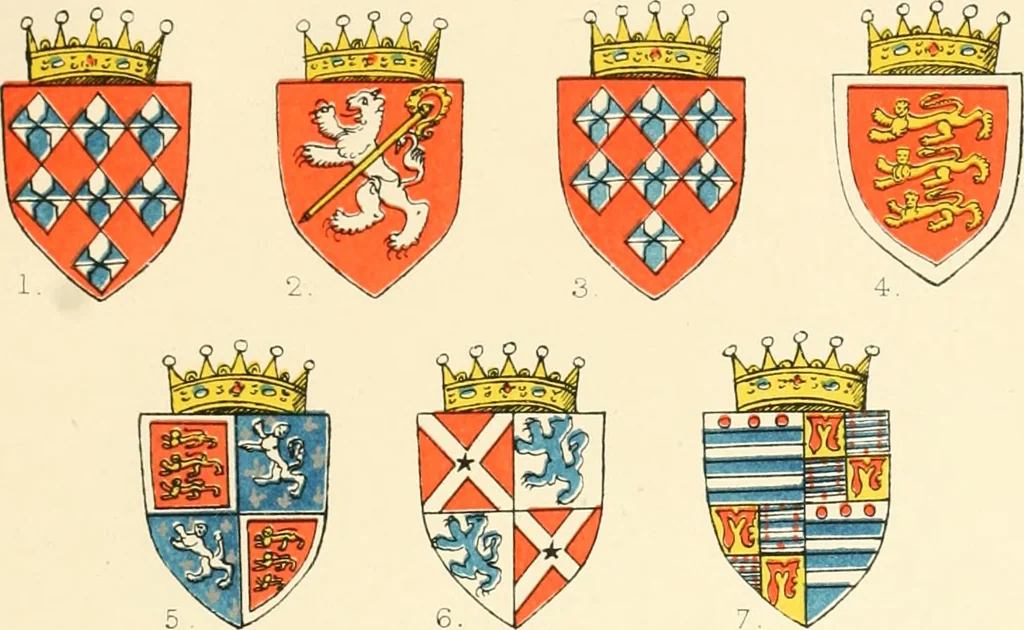 An illustration from The particular description of England. 1588. With views of some of the chief towns and armorial bearings of nobles and bishops, 1879, leaf 108