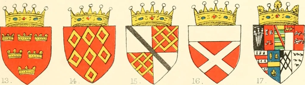 An illustration from The particular description of England. 1588. With views of some of the chief towns and armorial bearings of nobles and bishops, 1879, leaf 114