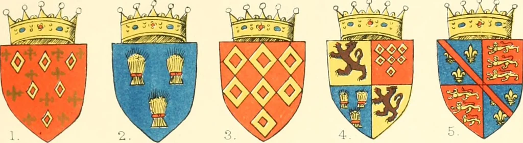 An illustration from The particular description of England. 1588. With views of some of the chief towns and armorial bearings of nobles and bishops, 1879, leaf 116