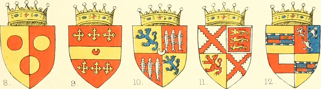 An illustration from The particular description of England. 1588. With views of some of the chief towns and armorial bearings of nobles and bishops, 1879, leaf 116