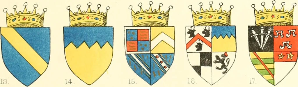 An illustration from The particular description of England. 1588. With views of some of the chief towns and armorial bearings of nobles and bishops, 1879, leaf 116