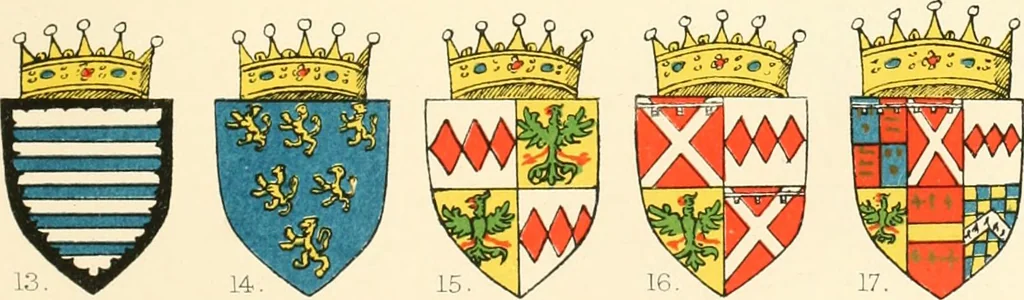 An illustration from The particular description of England. 1588. With views of some of the chief towns and armorial bearings of nobles and bishops, 1879, leaf 118