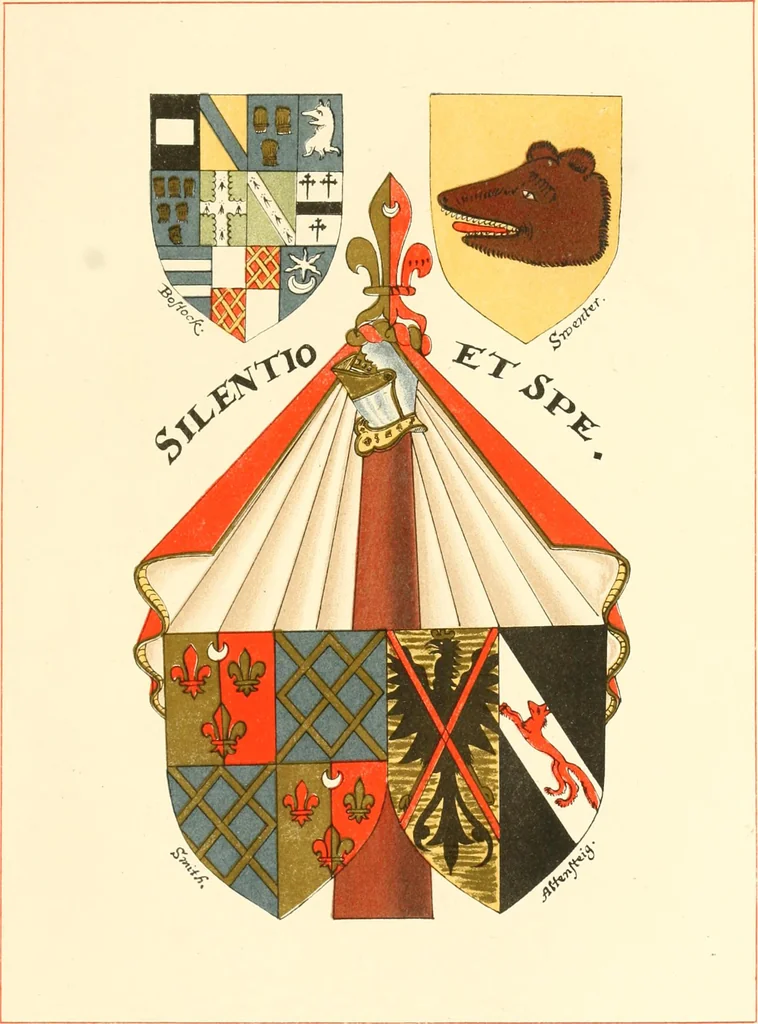 An illustration from The particular description of England. 1588. With views of some of the chief towns and armorial bearings of nobles and bishops, 1879, leaf 132