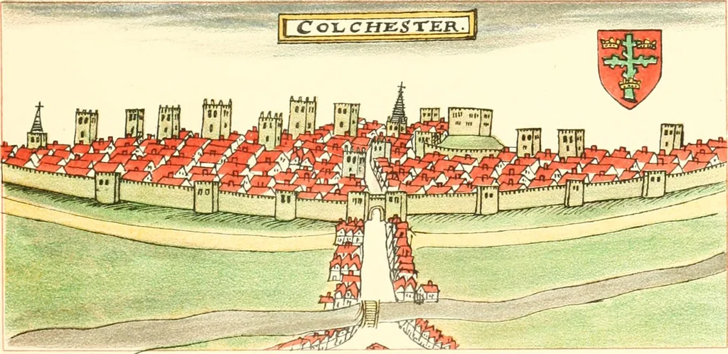 An illustration from The particular description of England. 1588. With views of some of the chief towns and armorial bearings of nobles and bishops, 1879, leaf 138