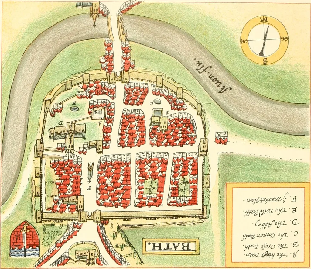 An illustration from The particular description of England. 1588. With views of some of the chief towns and armorial bearings of nobles and bishops, 1879, leaf 140