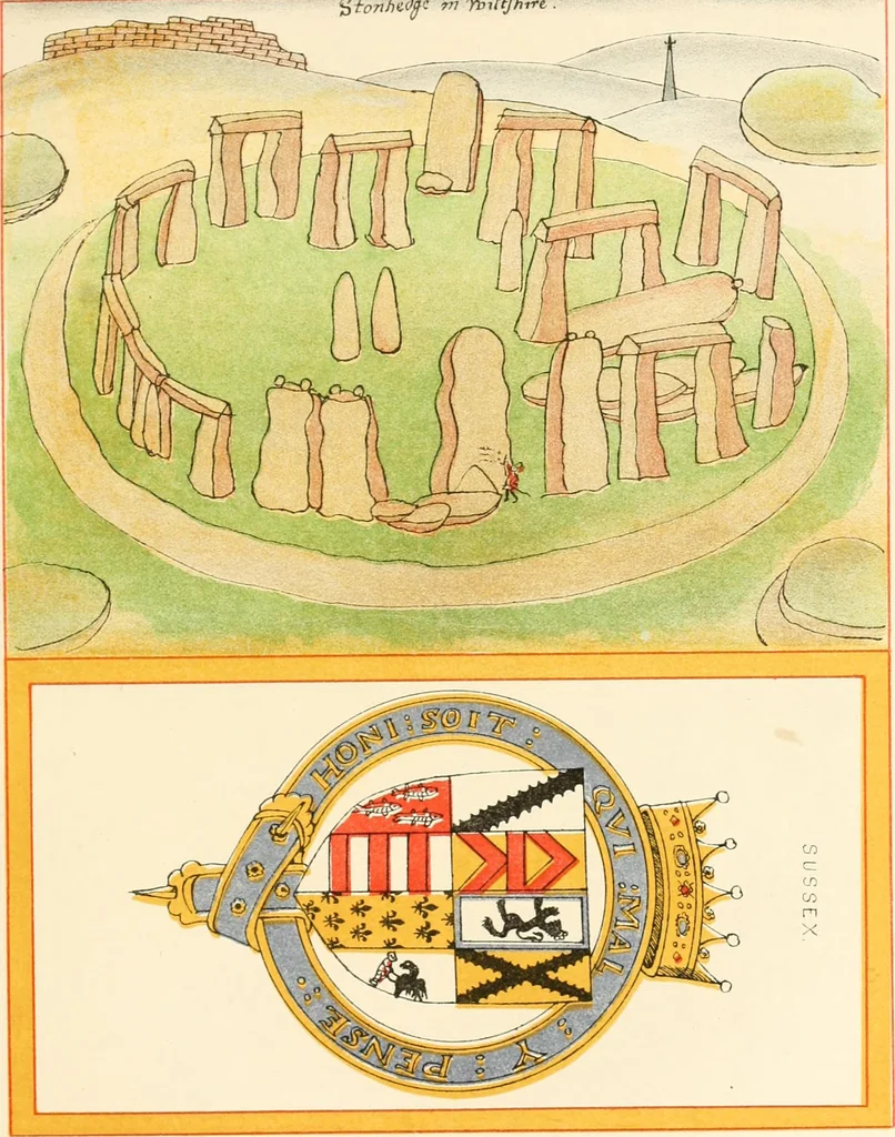 An illustration from The particular description of England. 1588. With views of some of the chief towns and armorial bearings of nobles and bishops, 1879, leaf 142