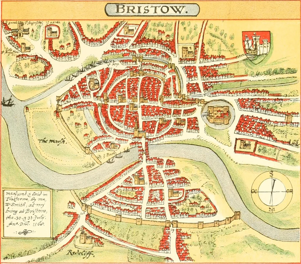 An illustration from The particular description of England. 1588. With views of some of the chief towns and armorial bearings of nobles and bishops, 1879, leaf 148