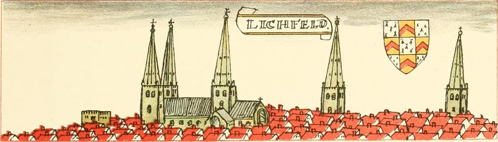 An illustration from The particular description of England. 1588. With views of some of the chief towns and armorial bearings of nobles and bishops, 1879, leaf 150
