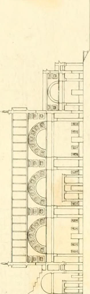 An illustration from Partie graphique des cours d'architecture faits à l'École royale polytechnique depuis sa réorganisation; précédée d'un sommaire des leçons relatives à ce nouveau travail, 1821, leaf 104