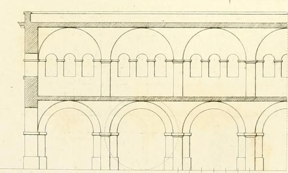 An illustration from Partie graphique des cours d'architecture faits à l'École royale polytechnique depuis sa réorganisation; précédée d'un sommaire des leçons relatives à ce nouveau travail, 1821, leaf 107