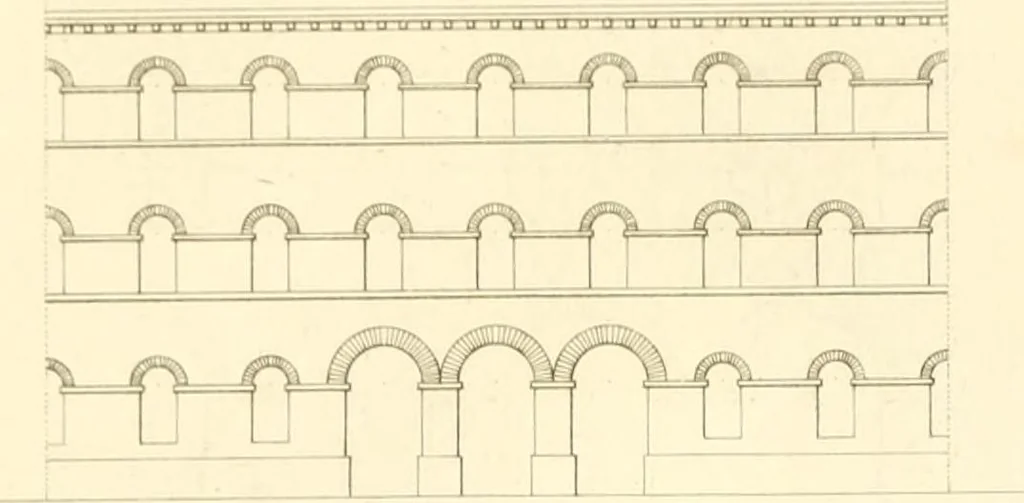 An illustration from Partie graphique des cours d'architecture faits à l'École royale polytechnique depuis sa réorganisation; précédée d'un sommaire des leçons relatives à ce nouveau travail, 1821, leaf 108