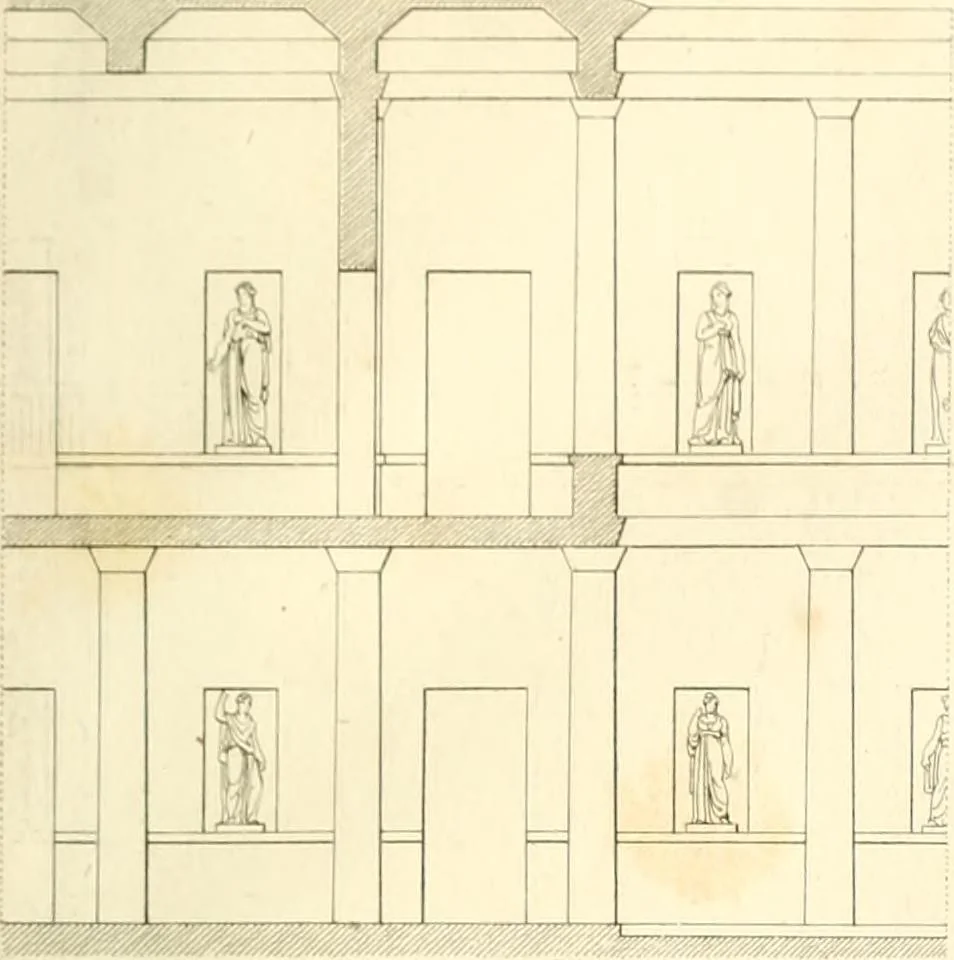 An illustration from Partie graphique des cours d'architecture faits à l'École royale polytechnique depuis sa réorganisation; précédée d'un sommaire des leçons relatives à ce nouveau travail, 1821, leaf 116