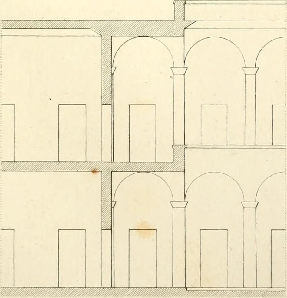 An illustration from Partie graphique des cours d'architecture faits à l'École royale polytechnique depuis sa réorganisation; précédée d'un sommaire des leçons relatives à ce nouveau travail, 1821, leaf 116