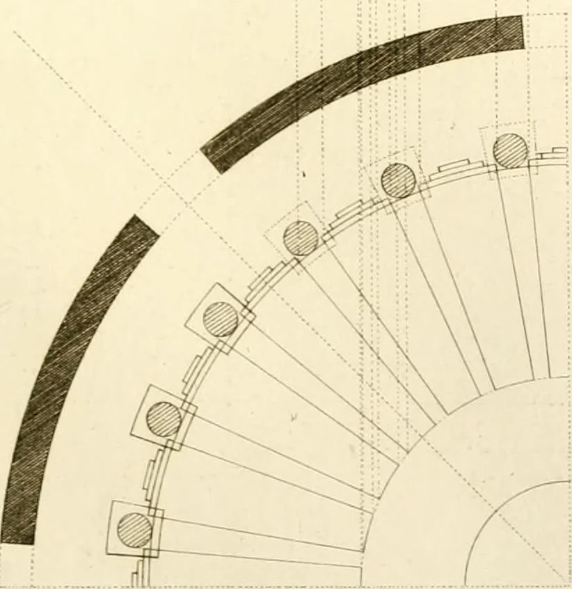 An illustration from Partie graphique des cours d'architecture faits à l'École royale polytechnique depuis sa réorganisation; précédée d'un sommaire des leçons relatives à ce nouveau travail, 1821, leaf 52