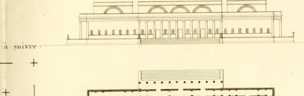 An illustration from Partie graphique des cours d'architecture faits à l'École royale polytechnique depuis sa réorganisation; précédée d'un sommaire des leçons relatives à ce nouveau travail, 1821, leaf 60