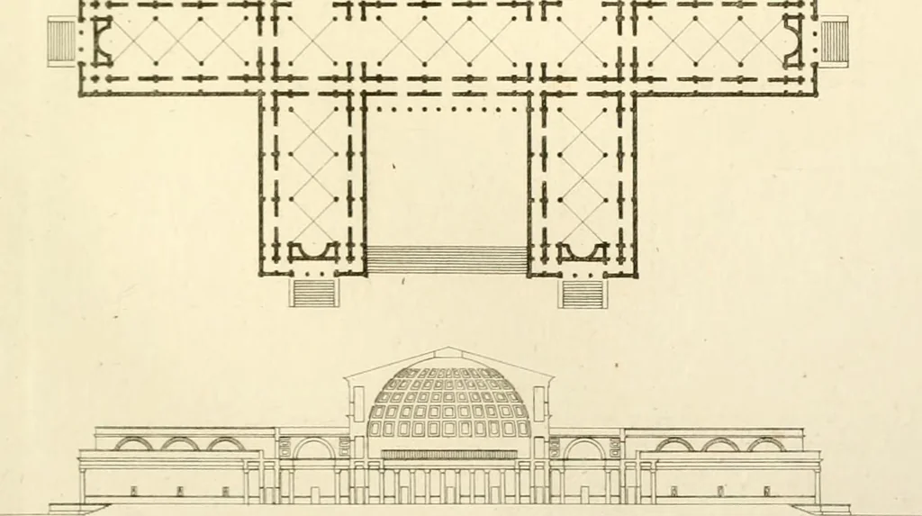 An illustration from Partie graphique des cours d'architecture faits à l'École royale polytechnique depuis sa réorganisation; précédée d'un sommaire des leçons relatives à ce nouveau travail, 1821, leaf 68